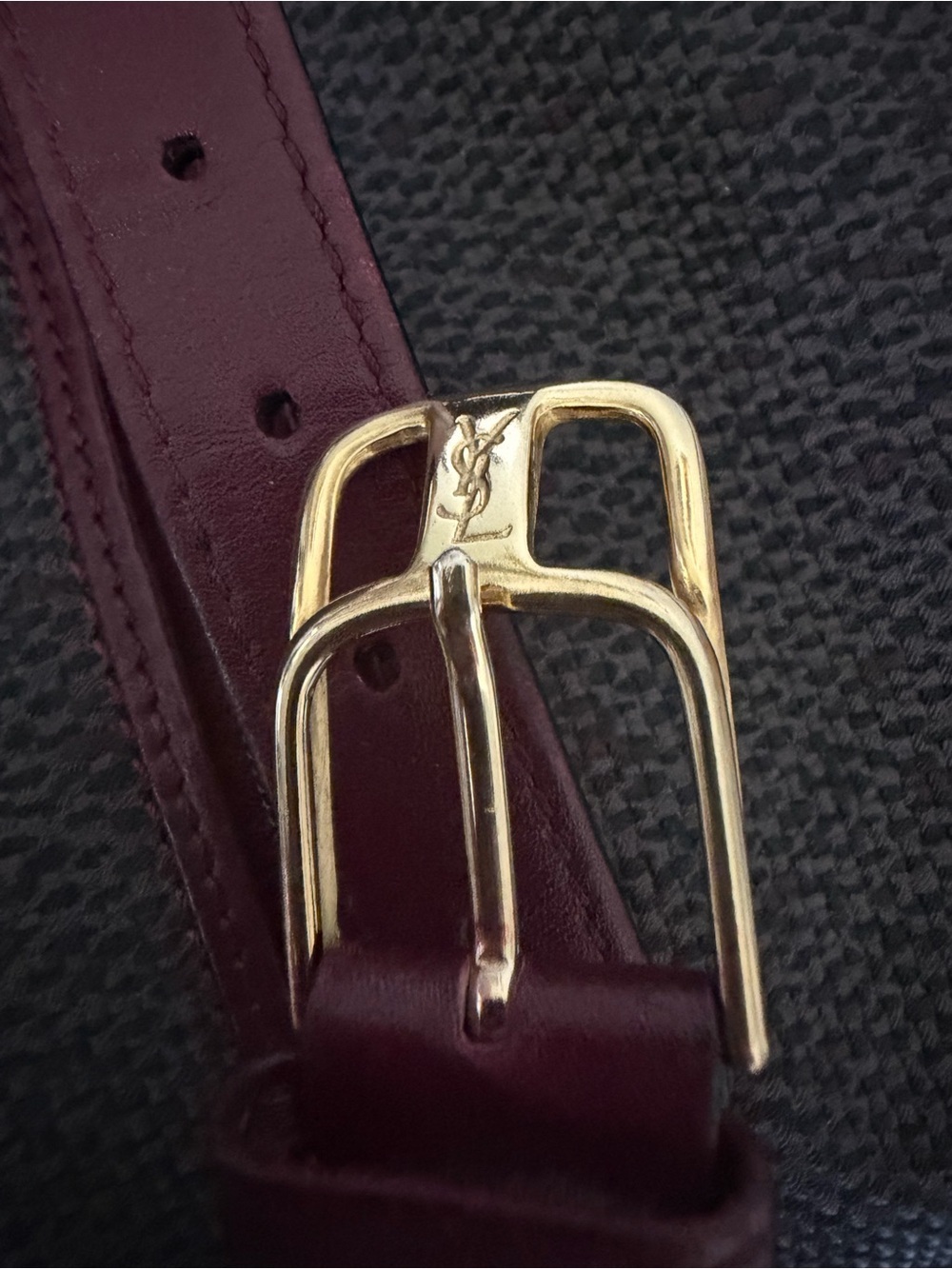 Vintage Yves Saint Laurent Burgundy & Gray Boston Bag | Classic YSL Satchel | Au - Picture 9 of 15
